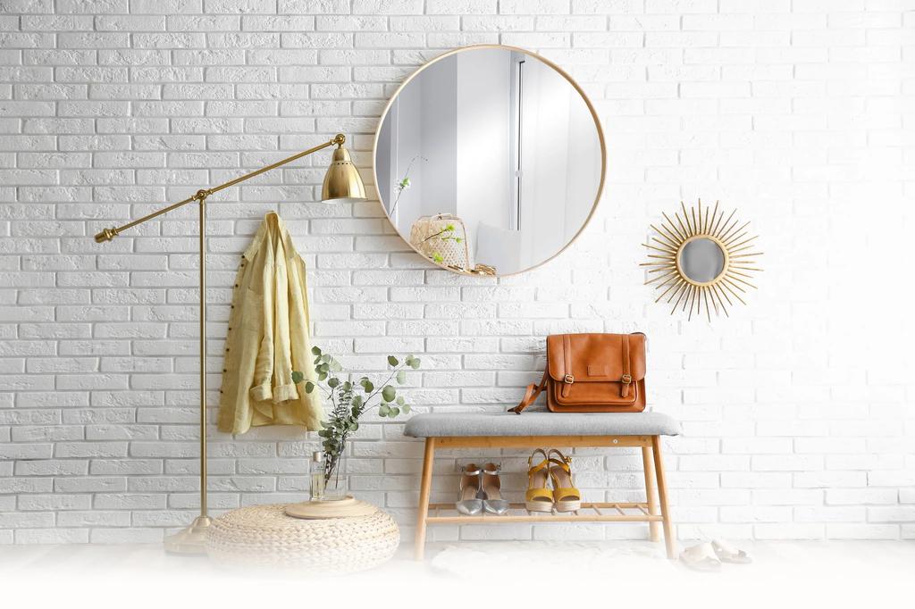 Lustro Okrągłe Drewniane Skandynawskie 50 Cm Naturalne Bd Art