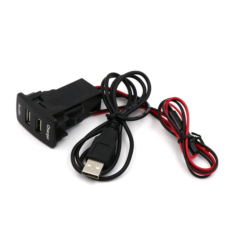 Dual USB Charger Socket Audio adaptér pro Toyota 4Runner Highlander FJ Cruiser