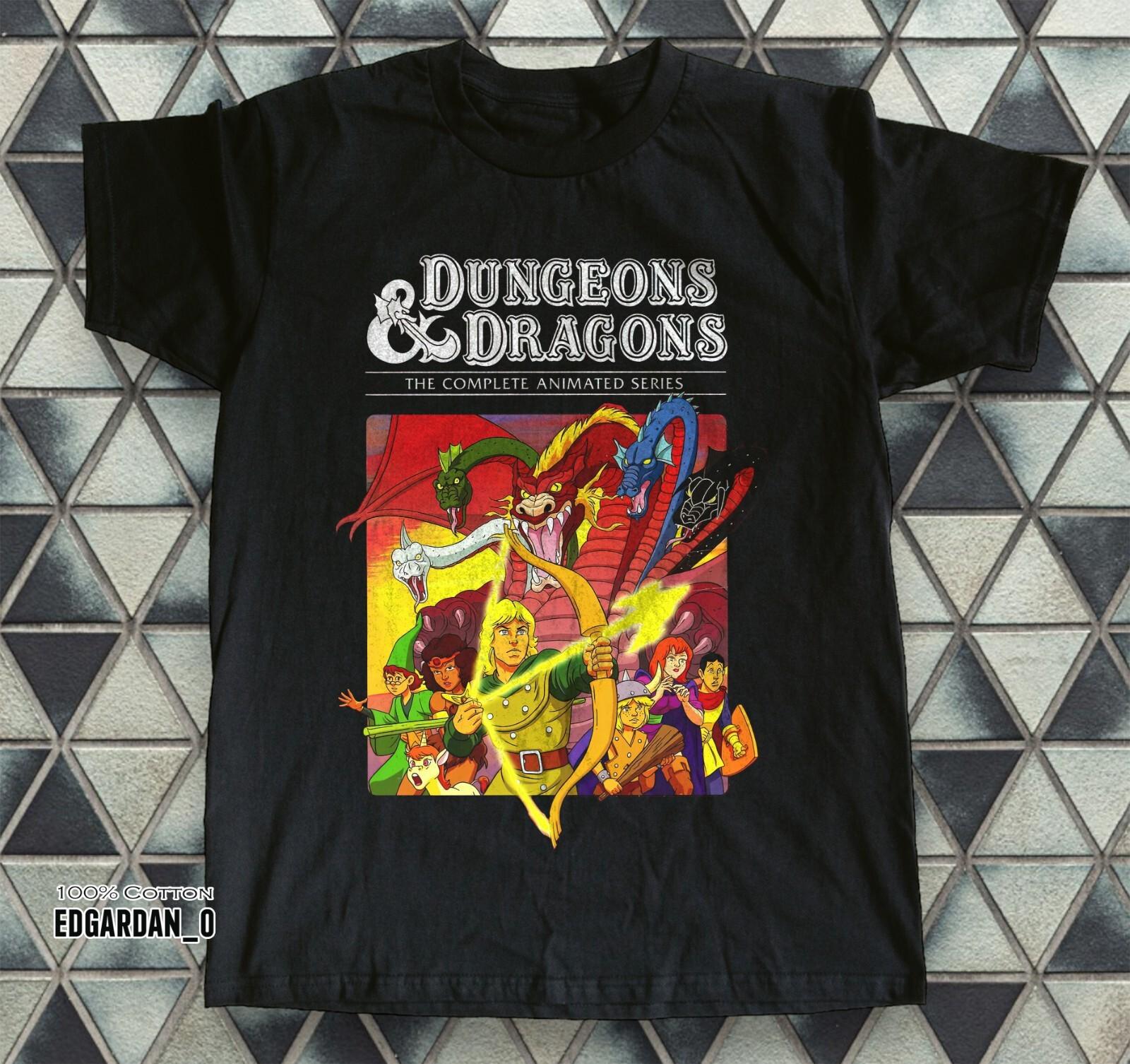 Dungeons & Dragons - Animated Series 80s Retro Black T-shirt Size S-5XL S