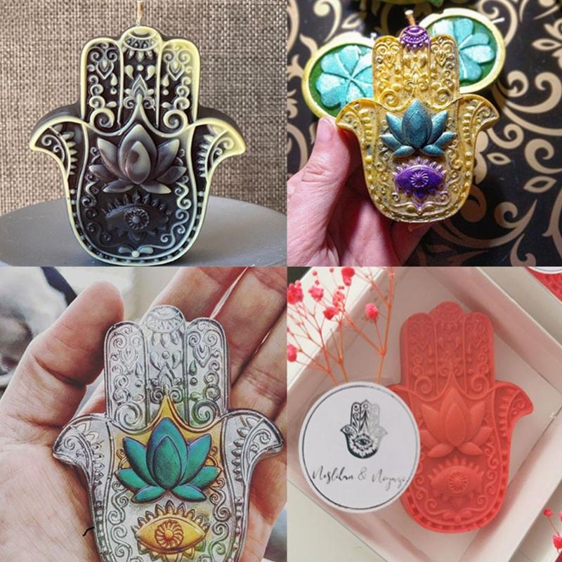 Non-toxic Handmade Cake Soap Silicone Mould for DIY Craft Making Interior Decoration Hand Silicone Mold Hand of Fatima