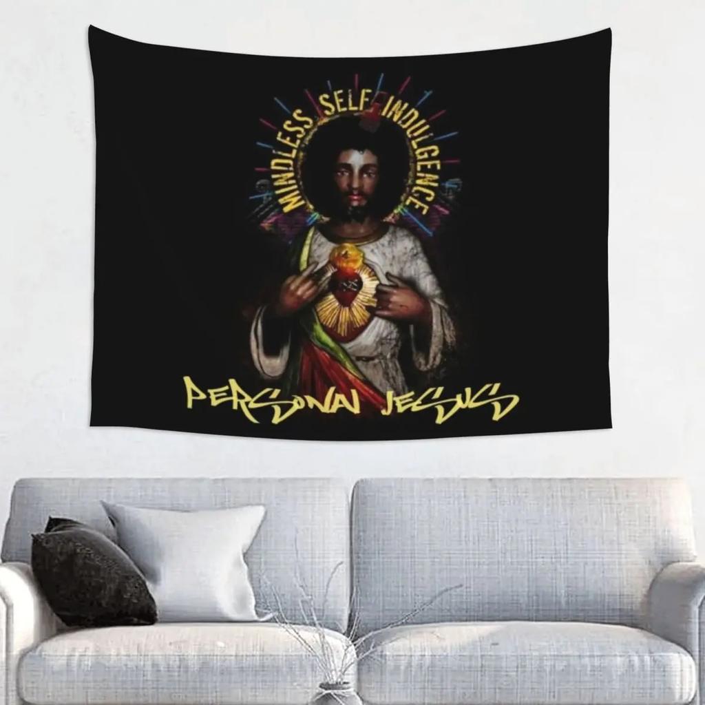 Msi Mindless Punk Rock Self Indulgence Jesus Tapestry Home Decor Hippie Wall Hanging Electro Tapestries For Living Room