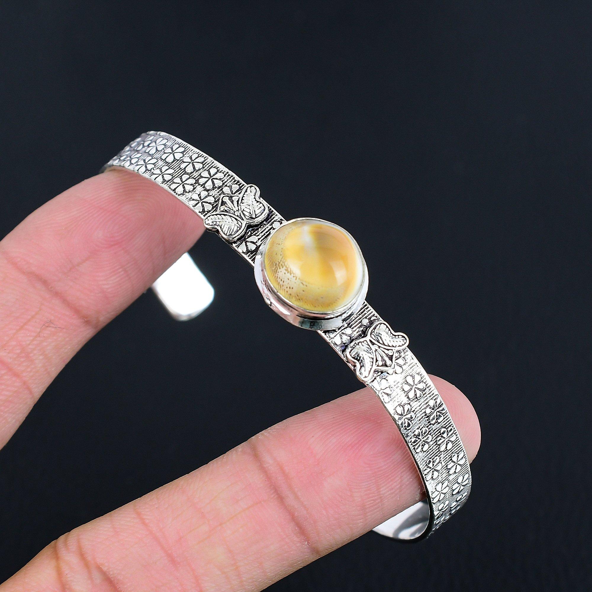 

Daughters Day Deal Shiva Eye Shell Shell Stone 925 Silver Mother Wedding Bangle Adjustable