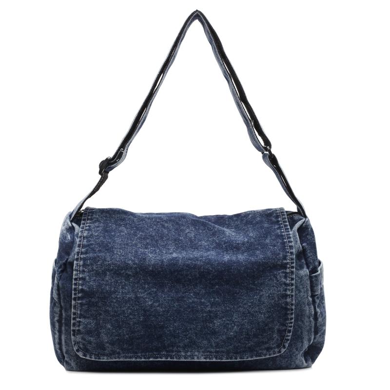 Men's Denim Bag Women's Large Capacity Lightweight Messenger Bag Student School Bag Crossbody Bag