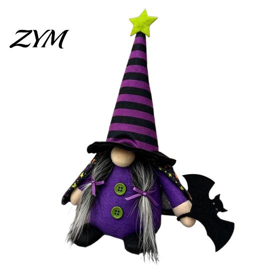 Hand Sewn Holiday Collectibles Halloween Gnome Decoration, Witch Swedish Tomte Ornament, Plush Tiered Tray Seasonal Displays Scandinavian Elf