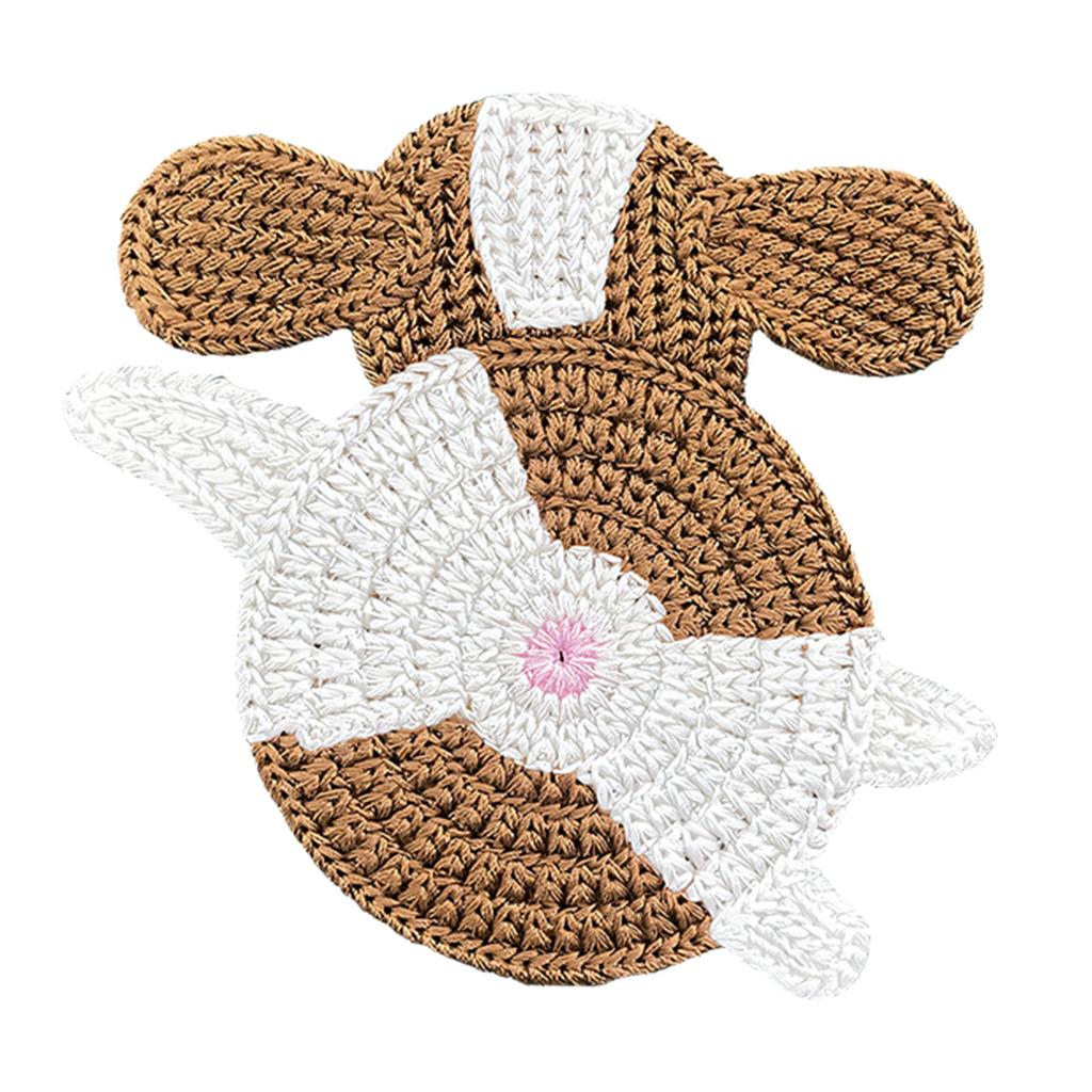 3Pcs Lovely Creature Themed Drink Protectors Soft Fabric Crochet Coasters For Dining Table