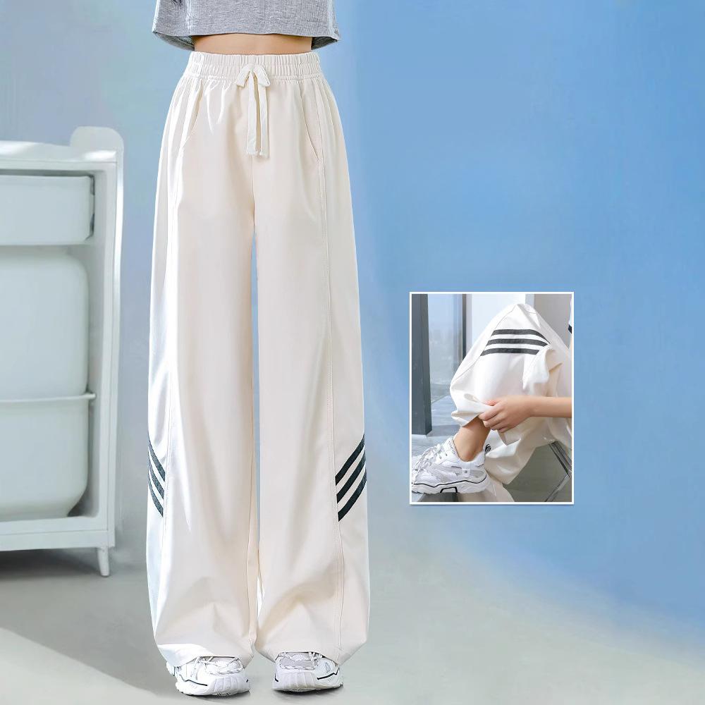 Girls' Wide Leg Pants Children's Pants Summer Thin Ice Silk Mosquito Proof Straight Leg Pants Women's Summer Clothes