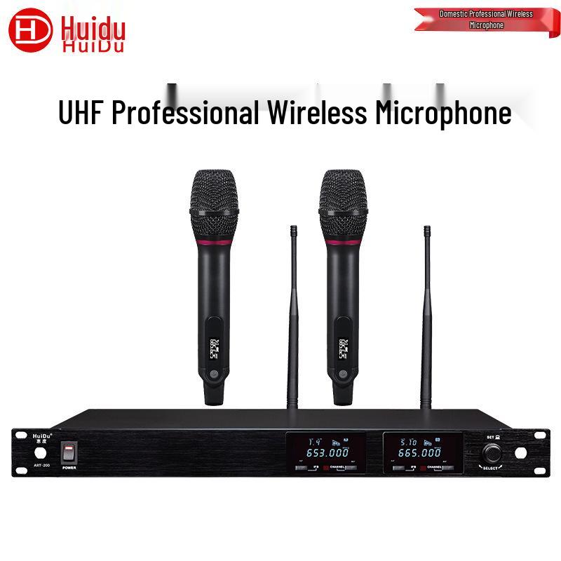 HuiDu ART-200 Professional Wireless Dual Diversity Conference Microphone with Anti-Interference Technology