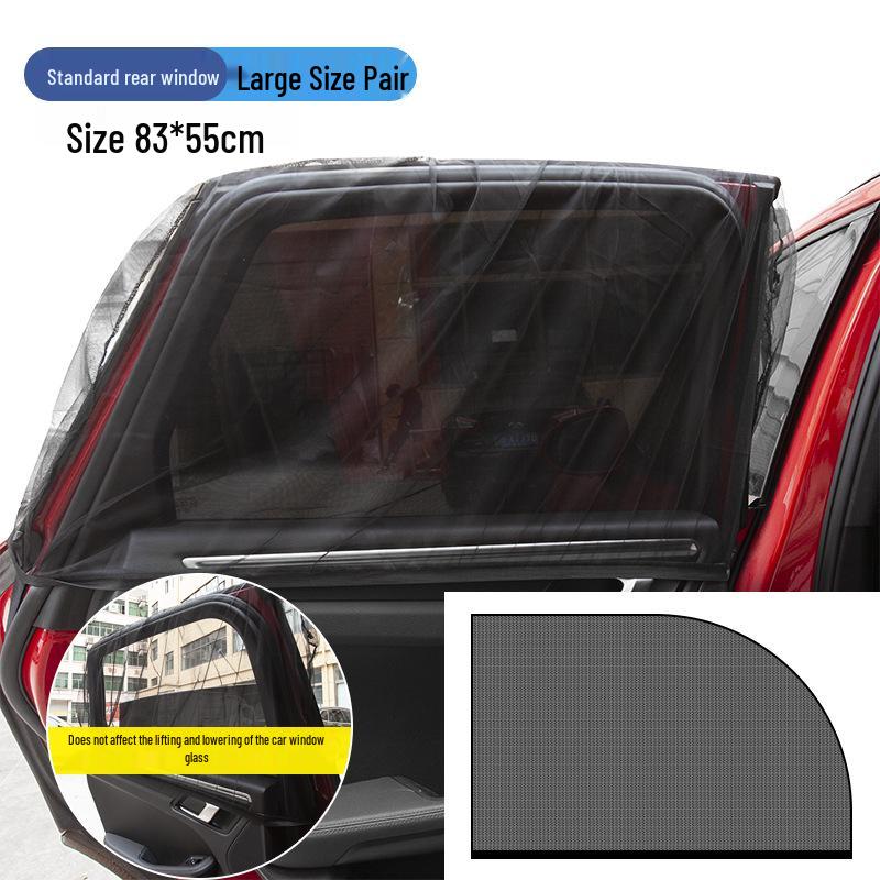

Car Mosquito Net Screen: Black Mesh Sunshade & Heat Insulation Car Curtains