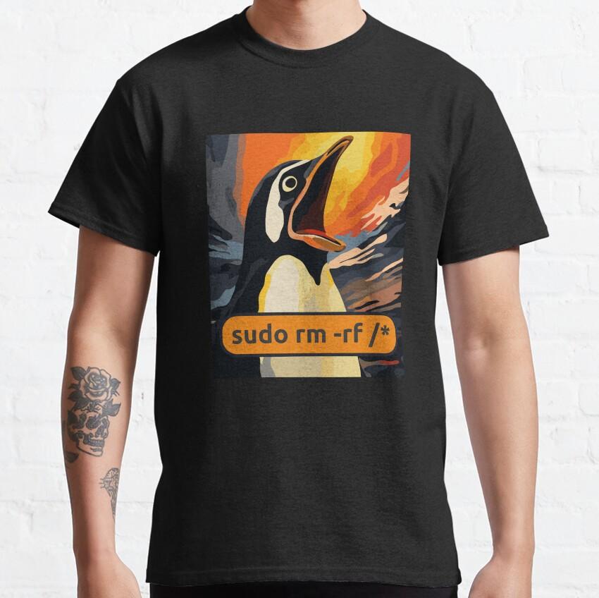 Sudo Rm -rf  GAME OVER Linux Command Geek Nerd Terminal Ubuntu Computer 100% Cotton Clothing Printed Plus Size T-Shirt for Man