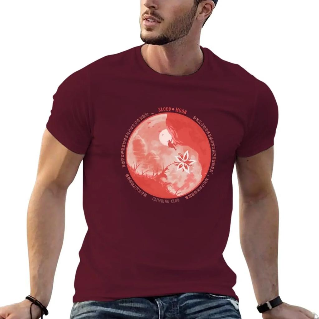 BloodMoon Climbing Club T-Shirt blacks Short sleeve tee summer clothes graphic t-shirts