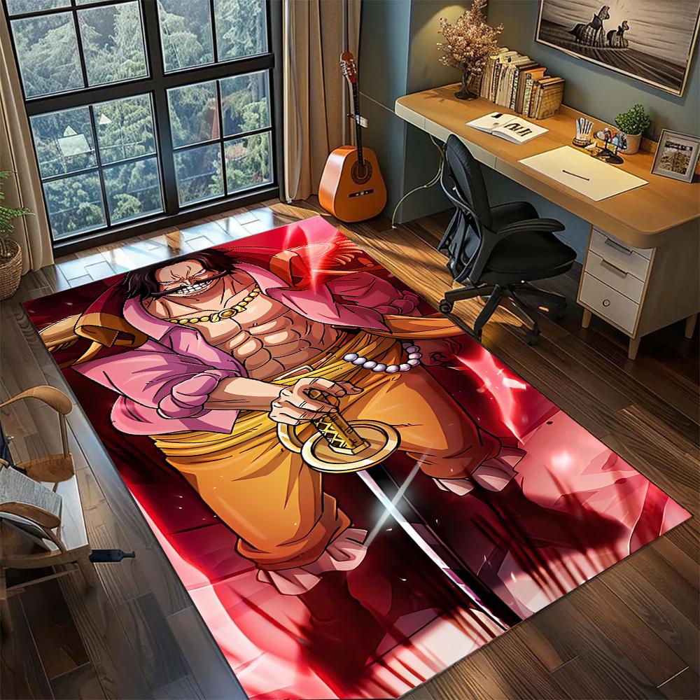 

Legendary Pirate King Roger Laugh Tale Rug Carpet Large Area Rug Non Slip Washable Floor Mat Gamer Room Bedroom Home Decor 60x90cm
