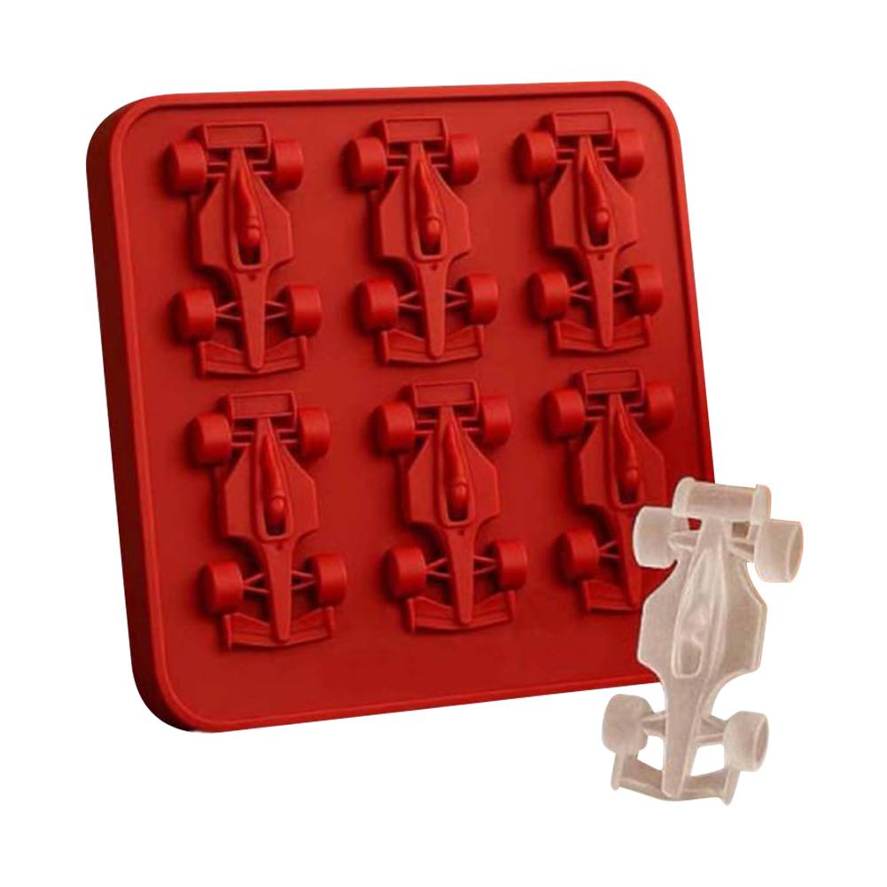 3D Formula Racing Car Silicone Molds with 6-Cavity Silicone Fondant Cake Mold Tray for Chocolate Cake Dessert Candy