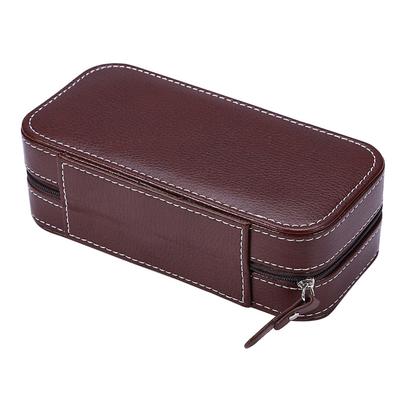 Caixa de Armazenamento de Relógio em Couro PU Couro Artificial Design Simples Organizador de Relógio Design com Zíper Caixa de Armazenamento com Zíper Uso em Viagem