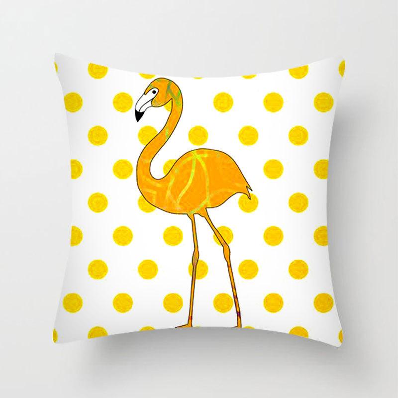 Modern Simple Cartoon Yellow Printed Pillowcase Bedroom Bedside Pillowcase Peach Skin Pillowcase