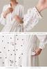 Maternity Band Waist Dot Long Open Polka Black 10492250 [ANGELIEBE] Dress, Collar, Shirring, Dress, Prenatal, Postnatal, Sleeve, Front, Nursing,