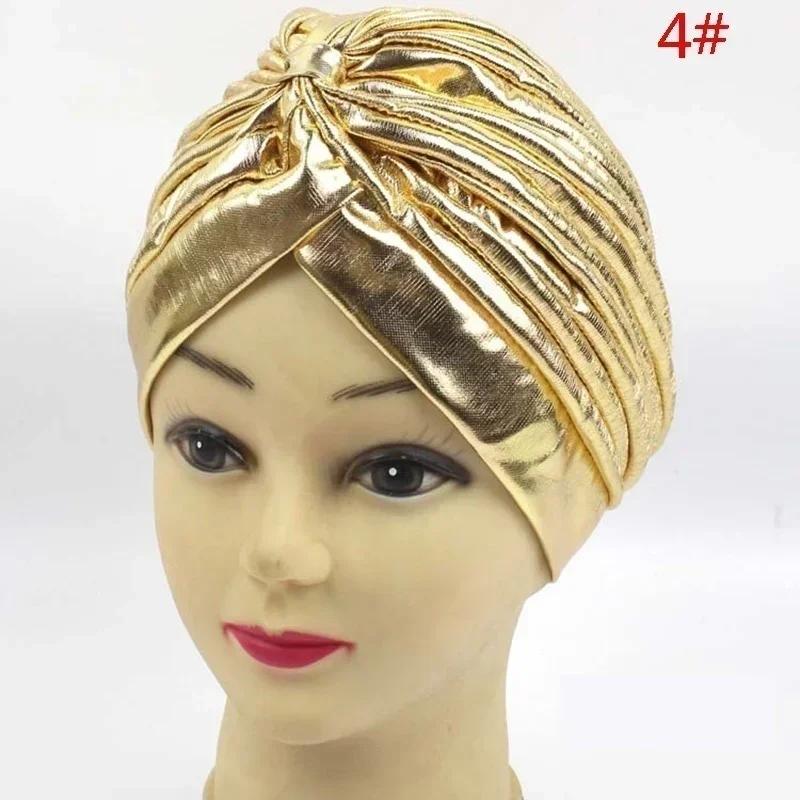 Ny Kvinne Rynkekant Muslimsk Turban Skjerf Islamsk Inner Hijab Caps Kemo Lue Hårtap Plissert Hodeplagg Musulman Turbante Mujer