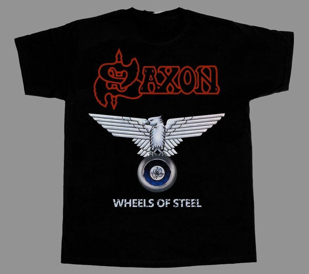 Saxon Wheels of Steel T-shirt Black Tee All Sizes S to 5XL Unisex T-Shirt M