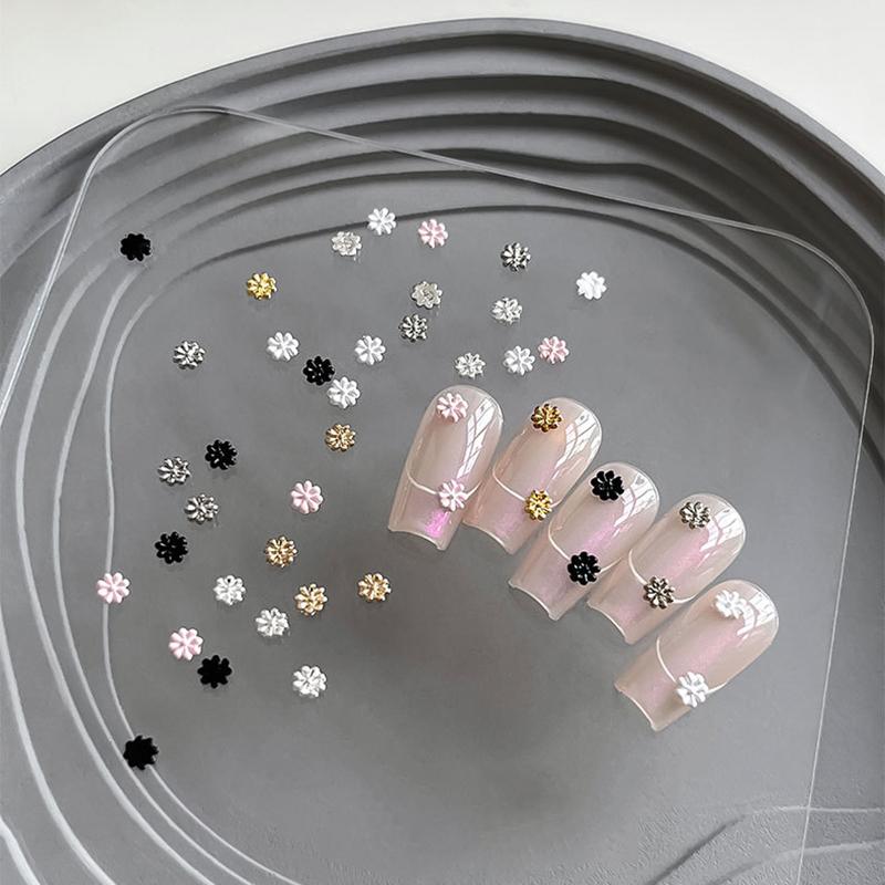 10 Pcs Gold Rhinestone Flower 3D Alloy Nail Charms Mini Flower Sparkling Gold Silver Floral Decorations Manicure Cool Charms