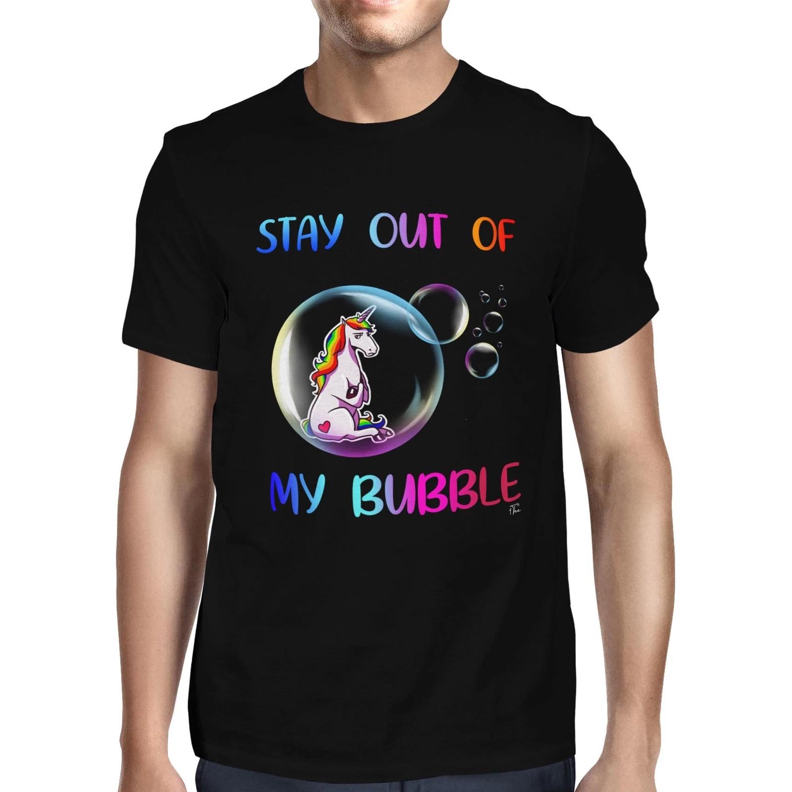 1Tee Mens Stay Out Of My Bubble Unicorn T-Shirt XXXXL