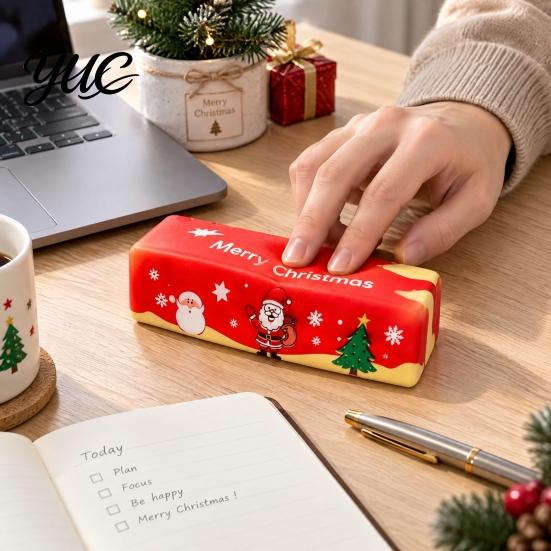 Soft Butter Squeeze Toys Christmas Squishy Fidget Toy, Slow Rising Stress Relief Silent Desk Relievers Xmas Santa Reindeer Sensory Portable