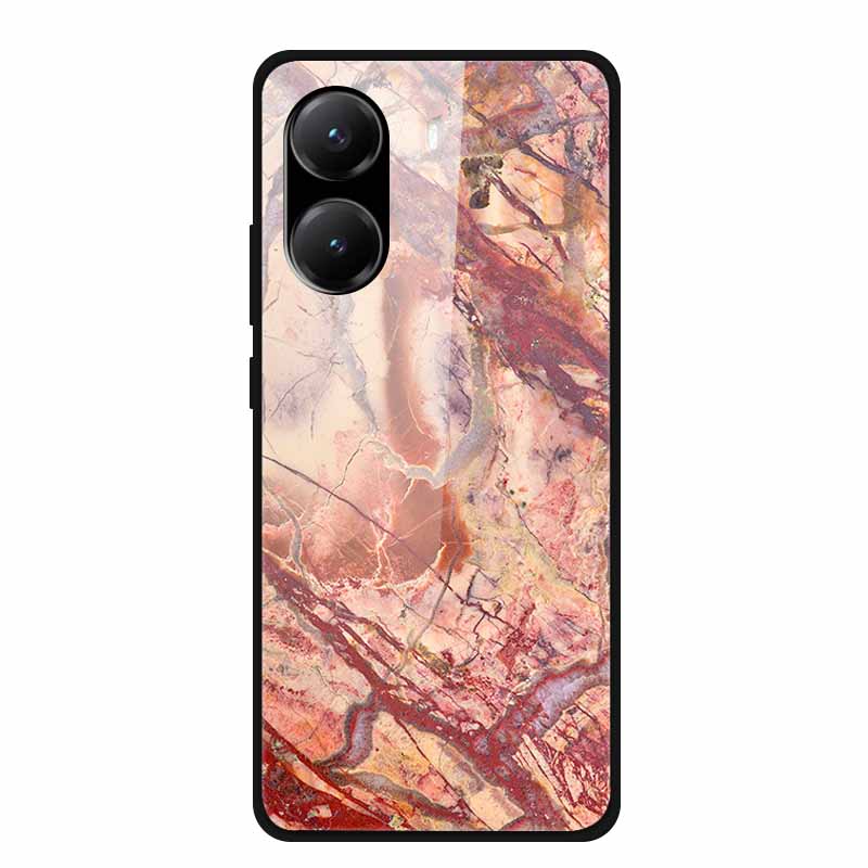 Tempered Glass Case For Poco X7 Pro Back Cover PC Hard Shockproof Cases for Xiaomi PocoX7 Pro Funda Marble Texture Fashion Coque