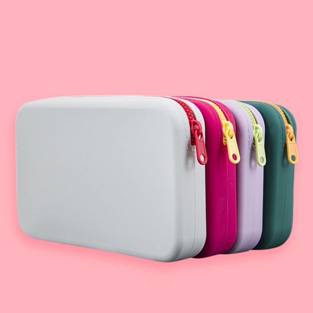 Multifunction Silicone Cosmetic Bag Waterproof Data Cable Coin Purse Travel Passport Bag  Handbag
