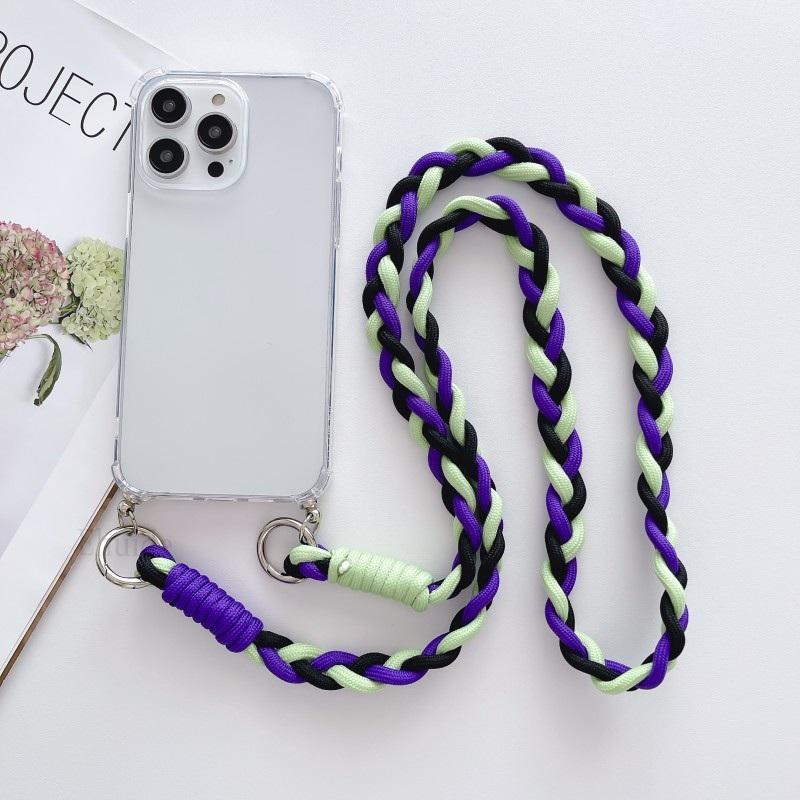 Crossbody Strap Neck Cord Case for Samsung Galaxy S24 S23 S22 Ultra S21 Plus S20 FE Note 20 Shockproof Braid Lanyard Clear Cover