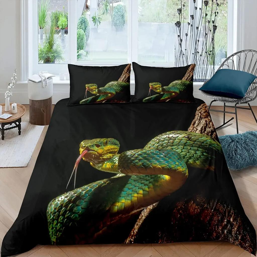 3D Printed Snake Bedding Set Duvet Cover Bedroom Duvet Cover Single King Size Duvet Cover Home Textile 2/3 Pieces