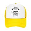 Lemon When Life Gives You Lemons Throw Them Someone Merch Mesh Trucker Hat Summer Outdoor Meshback Snapback Cap Stylish