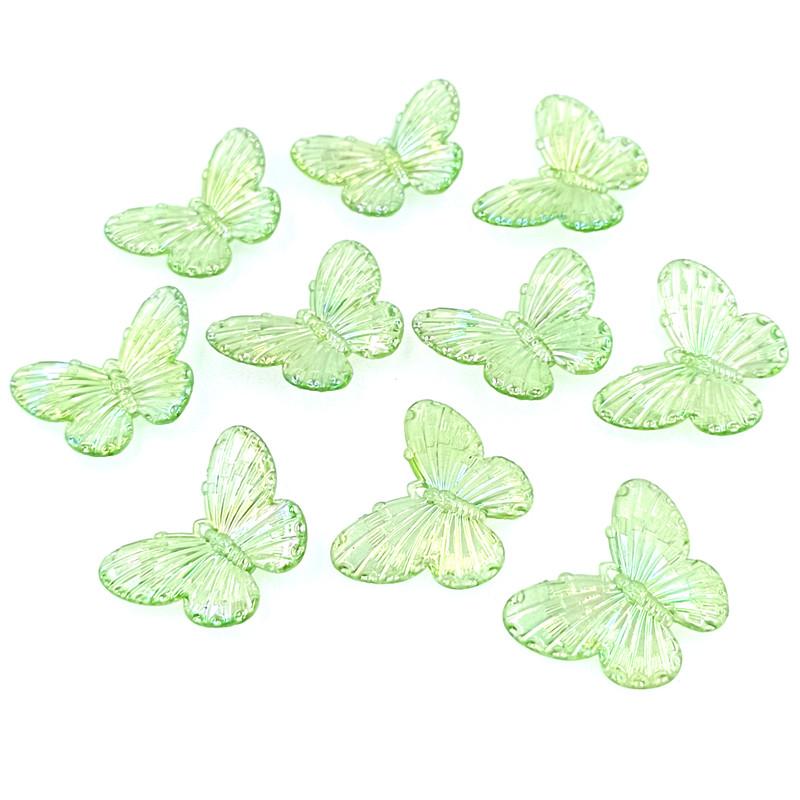 DIY Handmade Material 10pcs Loose Beads Bracelet Making Butterfly Beads for Necklace Fashion Jewelry Accessories Laser Colorful
