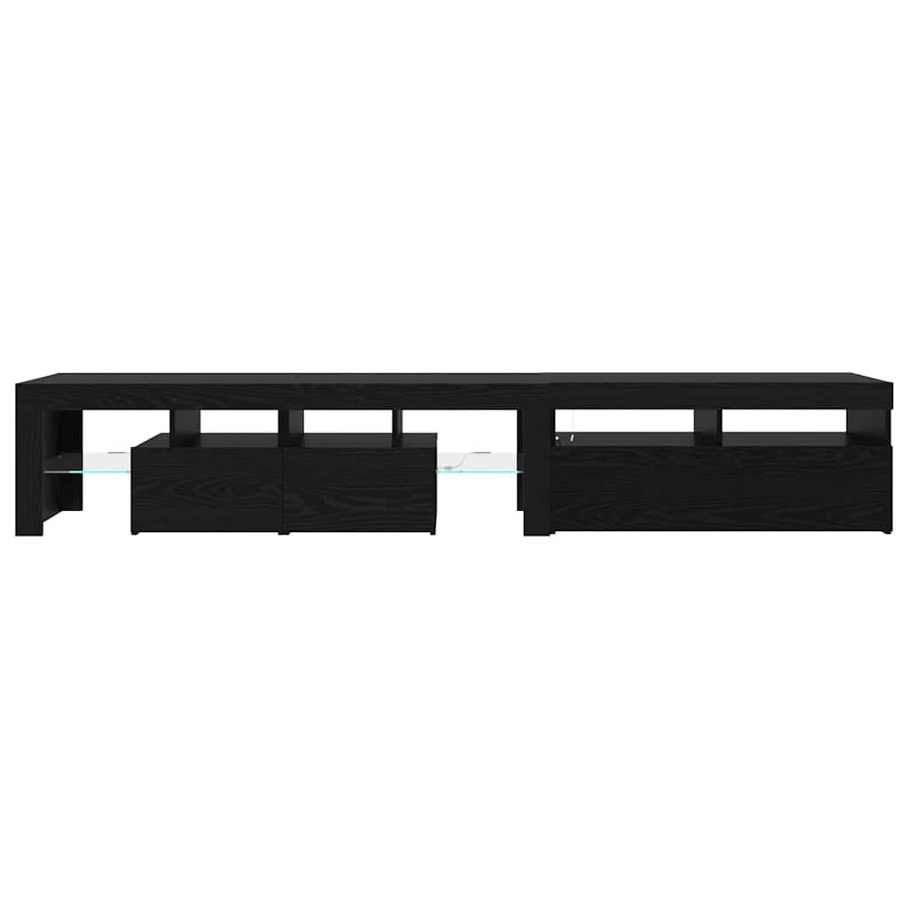 TV Cabinet Set of 2 Black Oak Effect 230 X 36.5 X 40 Cm