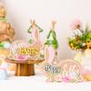 Delightful Colorful Easter Bunny Resin Decorations In Yellow Blue And Red Designs