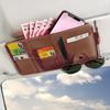 Car Sun Visor Organizer, Eyeglass Holder Multifunctional Sun Visor Storage Bag Suitable for Fashion Glasses, Cards, Car Bill Clip ID Holder