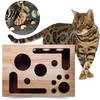 Wooden Cat Scratcher Scratching Toy Scratch Puzzle Enrichment Box Safe Nail Environmentally Friendly File for Indoor Cats Entertainment Health