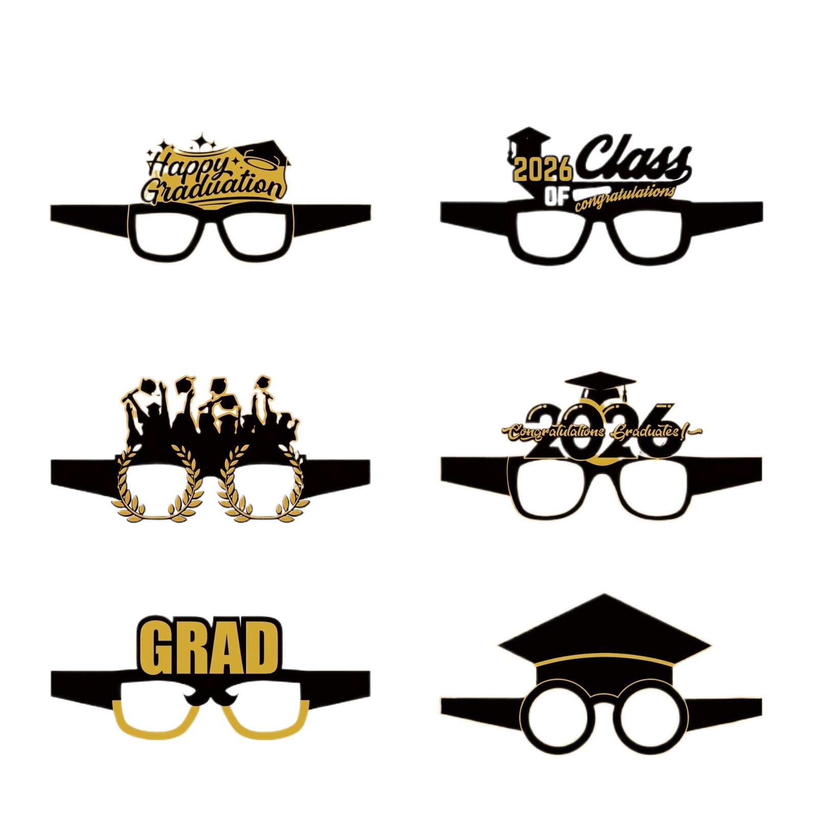 

Graduation-themed Party Prank Photo Props: Decorative Glasses One Size