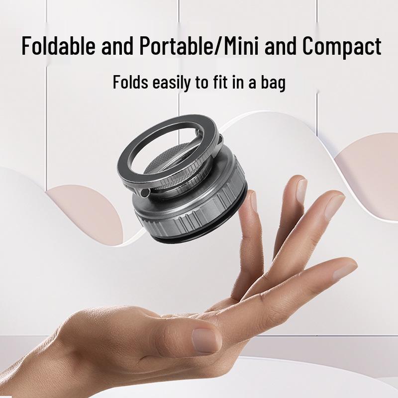 Magnetic Phone Holder with 360° Rotation: Foldable Suction Stand for Car & Desktop Navigation