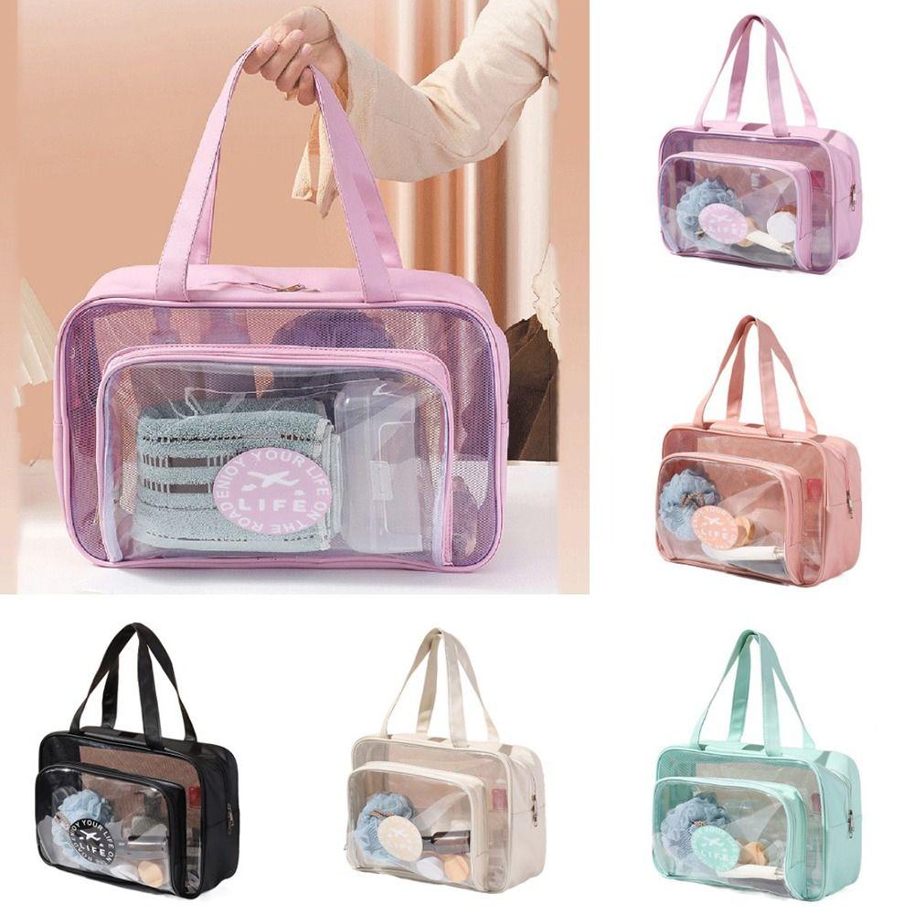 Large Capacity Toiletry Storage Pouch Transparent Clear Toiletry Case Portable Cosmetic Bag  Women