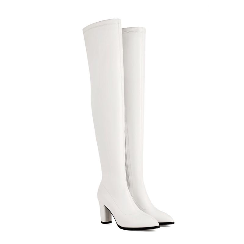 Women's High-heeled Boots, Sexy European and American Style Thick-heeled Knee Boots, Autumn and Winter New Large-size Boots