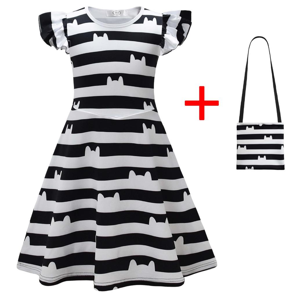 Gaby'S Doll House, Children'S Dress, Girls' Flying Sleeve Dress, Children'S Princess Dress + Bag