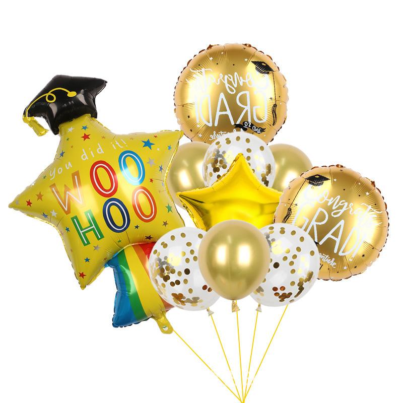 

Сезон выпускных 2024 12-дюймовый латексный шарик с пайетками из алюминиевой фольги набор из 10 штук оформление для вечеринки счастливого выпускника подарок Set 7