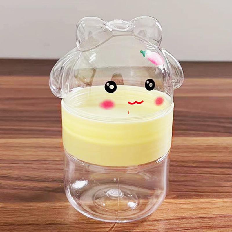 1Pcs Cartoon Rabbit Plastic Bottle Transparent Pet Food Grade Candy Bottle Random Color