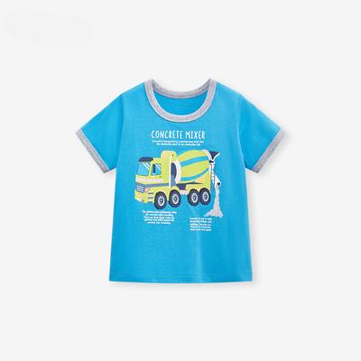 Bomulls T-skjorte Sommer bomull gutt T-skjorte stil tegneserie barnetopp kort ermet T-skjorte for barn
