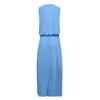 Summer Women Sleeveless Casual Beach Party Dress Solid Color Round Neck Swing Long Dress