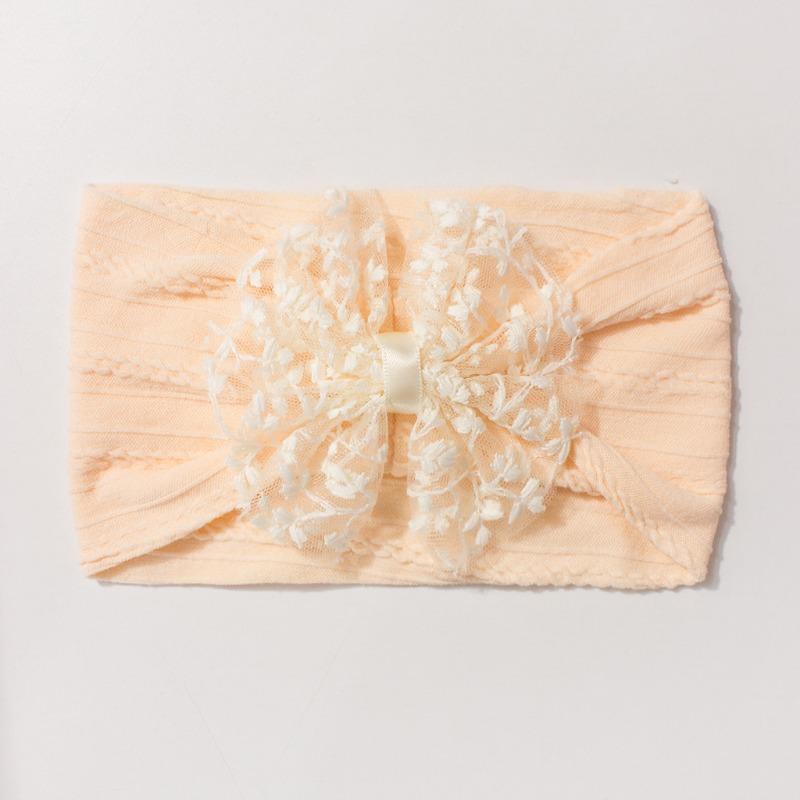 New Jacquard Baby Elastic Headband, Cute Lace Bow Children's Headscarf, Thin Baby Headband