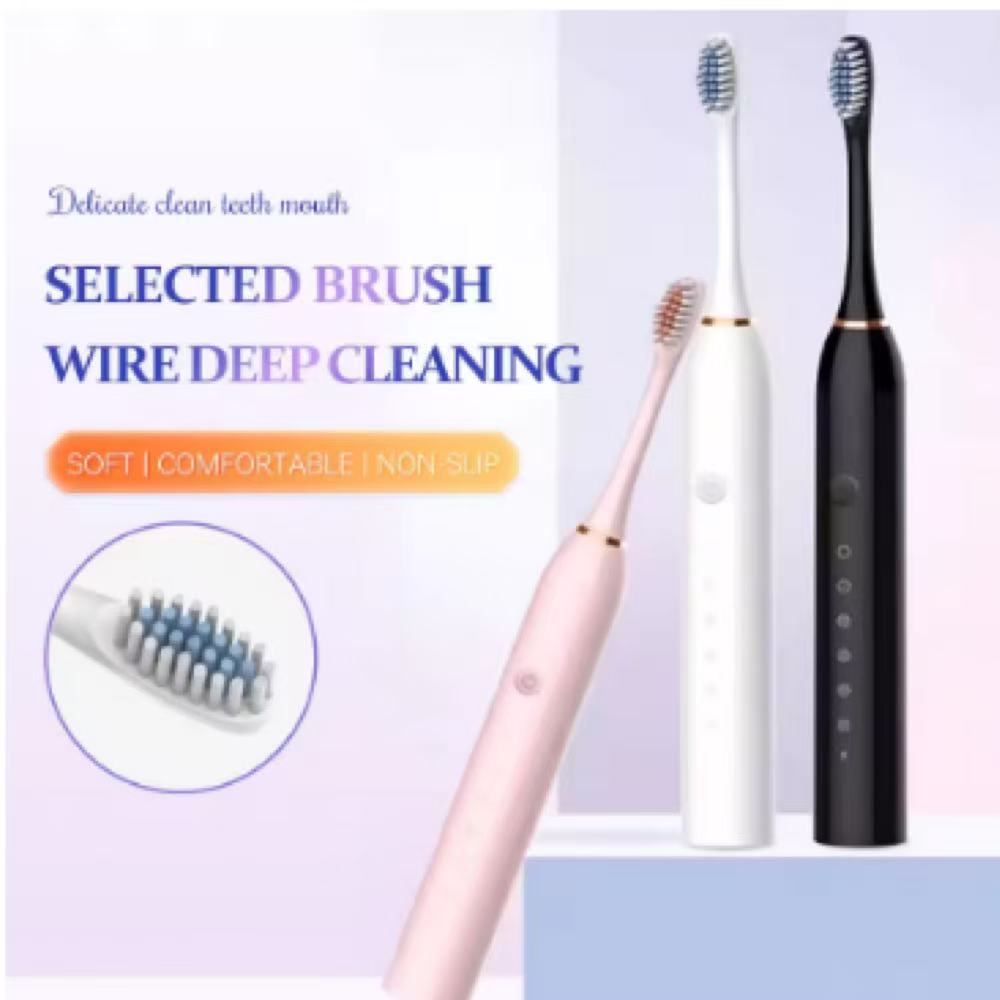 Electric Ultrasonic Toothbrush Six Speed Mode Home Soft Hair USB Charging Waterproof Adult Tooth Cleaner Automatic Couple Set