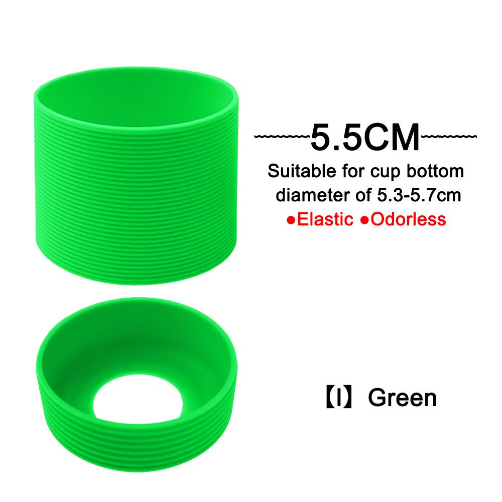 2Pc/Set 5.5cm 15 Colour Threaded Soft Silicone Cup Sleeve Bottom Heat Insulated Resistant Ring Sheath Anti Slip Good Toughness