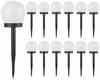 12X Garden Stake Light LED Solar Ball White 10 Cm
