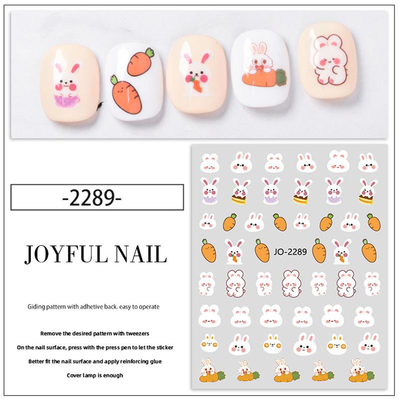 

Rabbit Nail Stickers – Cute Cartoon Bunny Nail Decals with Adhesive Backing | Women s Nail Art Decorations & Accessories