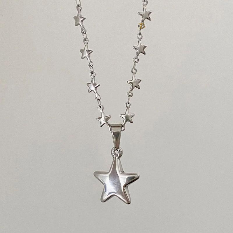 High Sense Five-pointed Star Necklace Female Temperament Collarbone Chain Korean Student Clavicle Chain Simple Jewelry