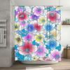 Modern Bathroom Shower Curtain With Watercolor Floral Design Vivid Colors Durable Fabric Decorate Your Bath Area Now